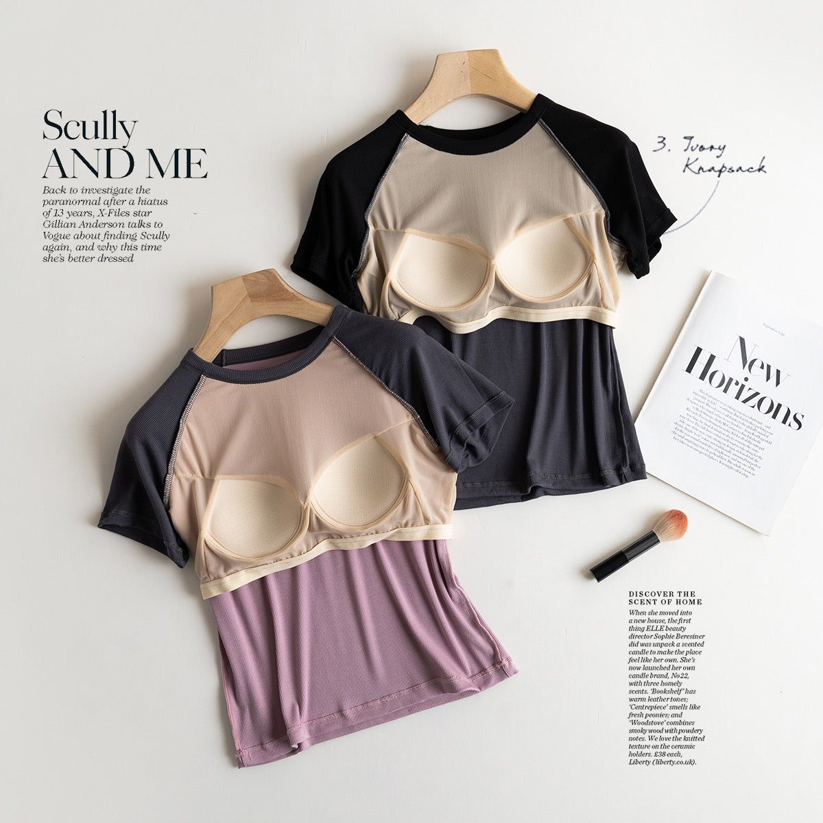 Nouse Contarst Round Neck Padded T-shirt